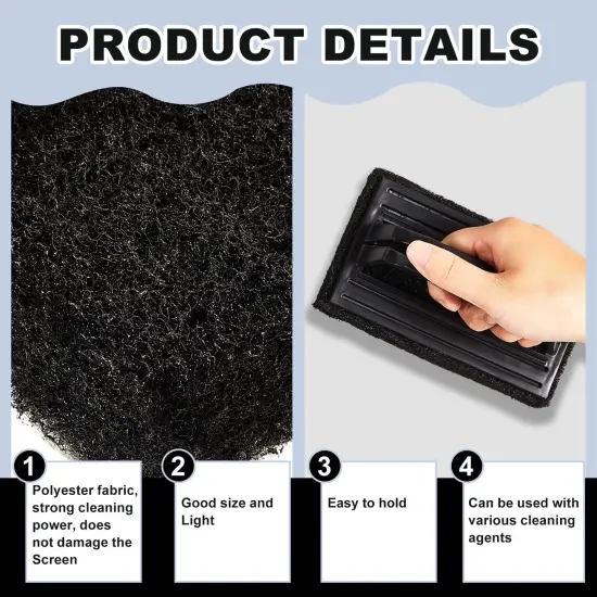 6 Pieces Screen Printing Scrub Pad with Black Handle Screen Print Ink Scrub Brush Chemical Resistant Scrub Cleaner Screen Printing Supplies for Degreasing Reclaiming Mesh Frames Silkscreen Ink Remover {6}