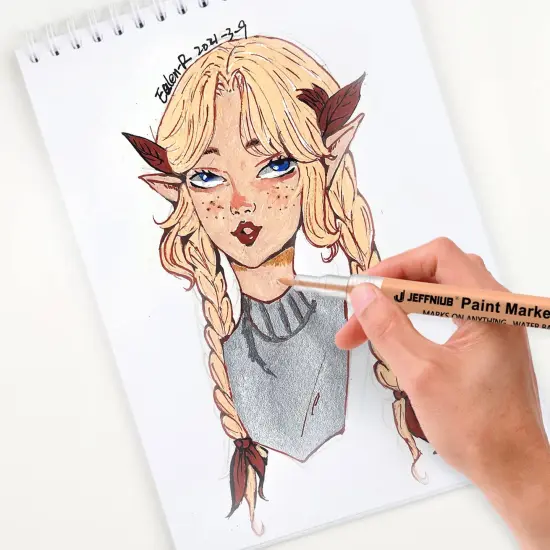 12 Pieces Skin Tone Acrylic Paint Pens, Paint Markers for Wood,Glass,Fabric,Rocks Painting Paint Pens (0.7skin tone) {3}