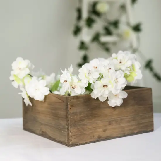 2Pcs Natural Wood Rustic Square Planter Boxes Brown {1}