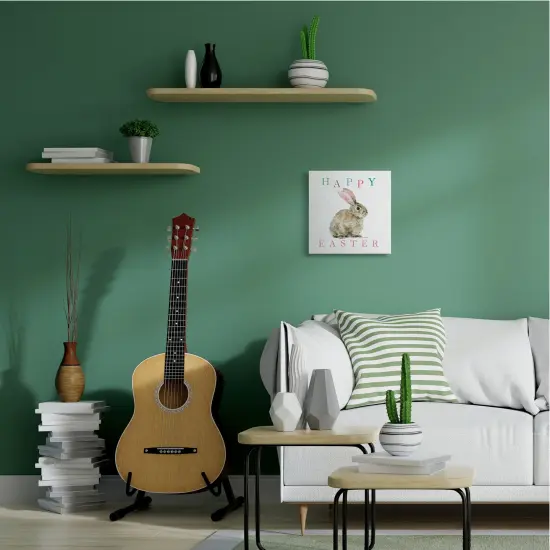 Stupell Industries Happy Easter Bunny Rabbit Canvas Wall Art {2}