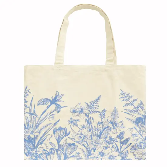 Floral Tote Bag for Women, Cute Aesthetic Spring Tote Bag with Inner Pocket, Reusable Cloth Cotton Flower Tote Bag for Daily Essentials - Floral {4}