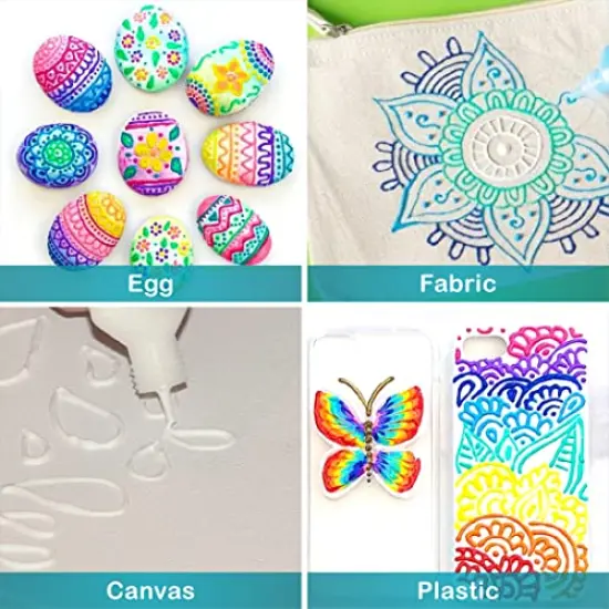 Fabric Paint, 12 Colors Puffy Paint, 0.67 Oz, Fabric Paint For Clothes, 3d Puffy Pens, Puffy Paint For Crafts, Canvas, Glass, Clothing, Wood. {3}