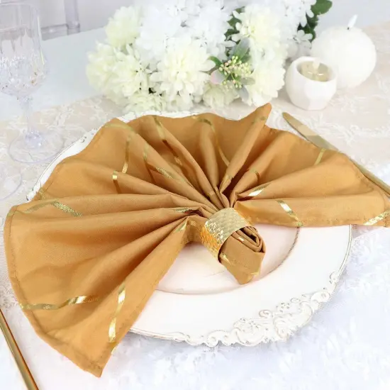 20" Design Polyester Dinner Table Napkins Gold {1}