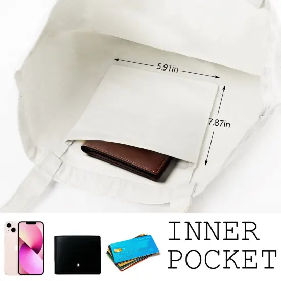 1 Pack Canvas Tote Bag with Zipper Handles for Women Bridesmaid Birthday Wedding Mother Ladies Shopping Gift Bags {5}