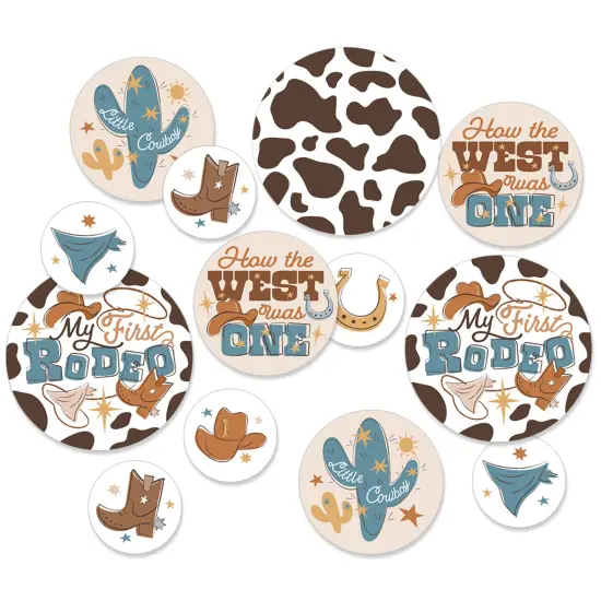 Big Dot of Happiness My First Rodeo - Little Cowboy 1st Birthday Party Giant Circle Confetti - Party Decorations - Large Confetti 27 Count {1}