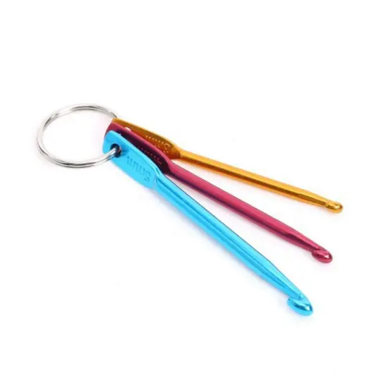4 Sets Mini Keychain Aluminum Crochet Hooks Knitting Needles 3 Sizes/Set (3mm,4mm,5mm) {4}