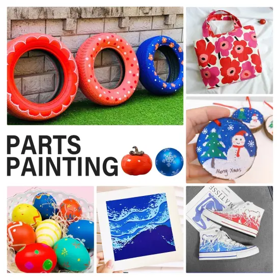 Betem Oil Based Paint Markers, Dual Tip Paint Pens(0.7mm & 3mm), Gold Silver Permanent Paint Marker Pen, Waterproof, Quick Dry, for Fabric, Rock Painting, Wood, Plastic, Metal, Canvas (2Red2Blue) {2}