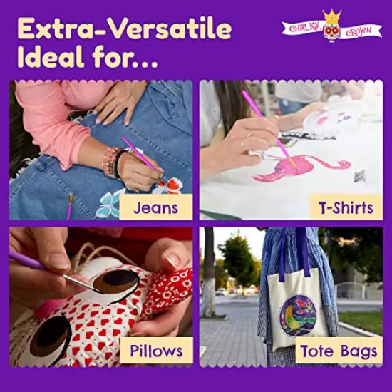 15 Colors Permanent Fabric Paint for Clothes, Fabric Paint for Canvas Textile Paint Cloth Paint Fabric Paint Set Fabric Paints Child Safe Paint for Fabric with 10 Brushes & Storage Box (60ml each) {2}