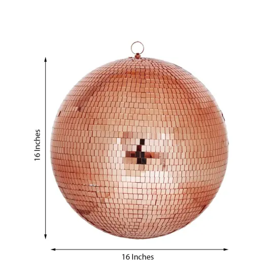 16-Inch wide Foam Rose Gold Disco Mirror Ball {4}