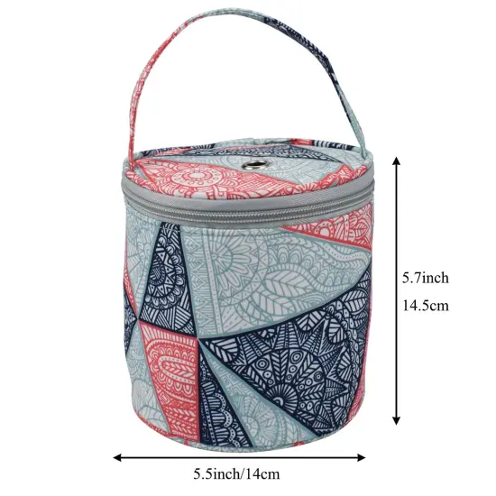 Small Yarn Storage Bag, Mini Knitting Bag Yarns Drum Case for Carry Yarn Ball, Crochet Kits, Knitting Supplies and Sewing Accessories, for Beginner, Crocheter and Crafter, Blue {1}