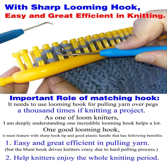4 Pieces Colorful Knitting Loom Hook Tool Loom Knit Hook Set Looming Hooks Crochet Hooks Sewing Needles Knitting Needles for Knitting Looms Knitting Boards {2}