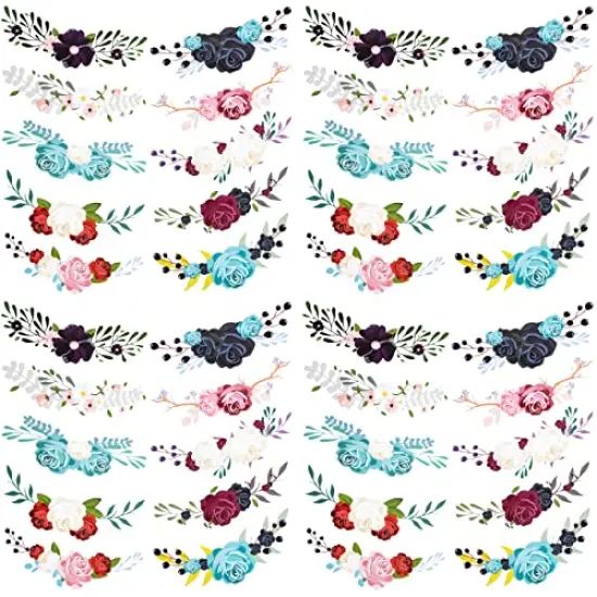 60 Pieces Flower Iron on Sticker Patch for Jackets, Heat Transfer Vinyl Patch Appliques for T-Shirt Jeans Backpacks Dress DIY Art Decoration {1}