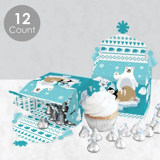 Big Dot of Happiness Arctic Polar Animals - Treat Box Party Favors - Winter Baby Shower or Birthday Party Goodie Gable Boxes - Set of 12 {4}