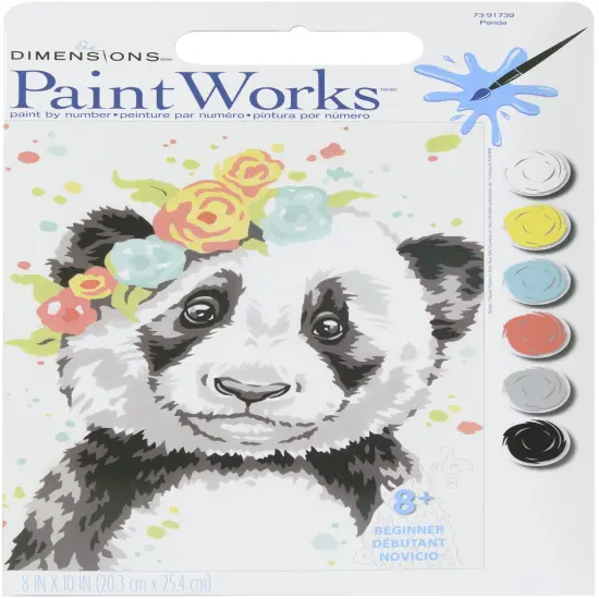 Paint Works Paint By Number Kit 8"X10"-Panda {1}