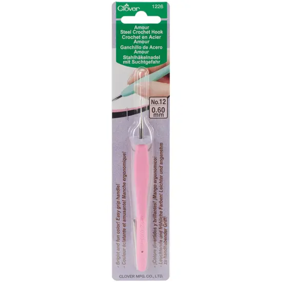 Clover Amour Steel Crochet Hook-Size 12/.6mm {1}