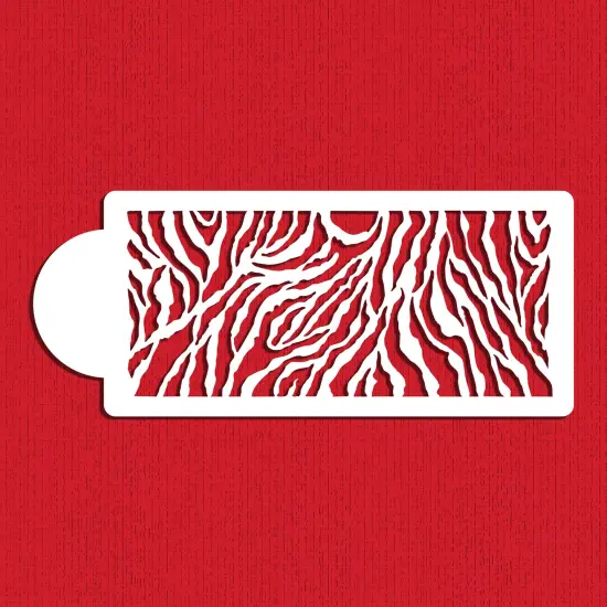 4-Inch Zebra Skin Cake Stencil Side | C482 by Designer Stencils | Cake Decorating Tools | Baking Stencils for Royal Icing, Airbrush, Dusting Powder | Reusable Plastic Food Grade Stencil for Cakes | Easy to Use & Clean Cake Stencil {1}