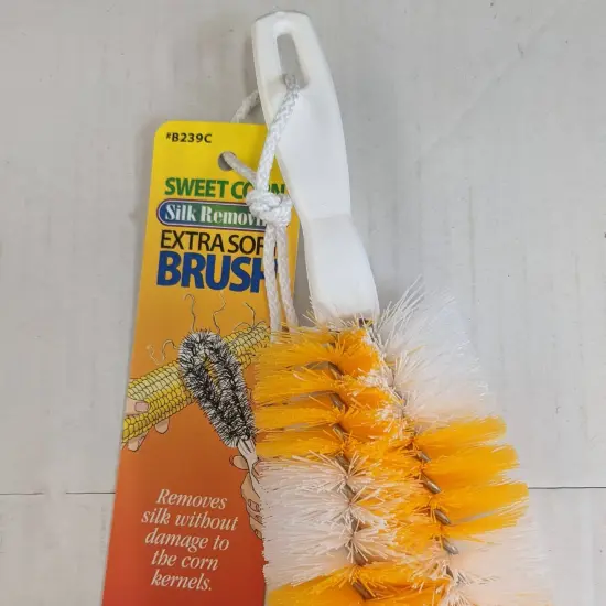 Brushtech Sweet Corn Silk Removing Brush Won't Damage Kernels Yellow and White {6}
