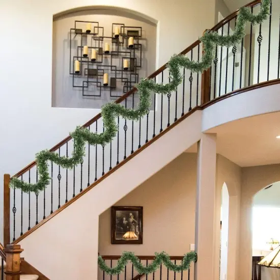 9ft Green Boxwood Garland - 384 Lifelike Tips, Faux Greenery for Home & Event Decor by Floral Home&reg; {5}