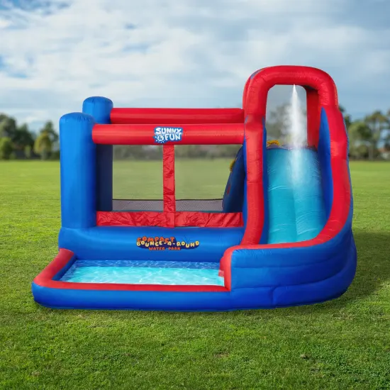 Sunny & Fun Small Inflatable Kids Backyard Water Slide Park Green {11}