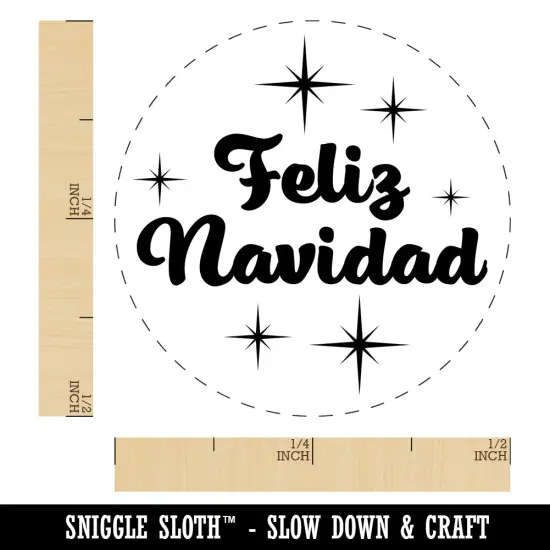 Feliz Navidad Merry Christmas Starburst Self-Inking Rubber Stamp for Stamping Crafting Planners Yellow {1}