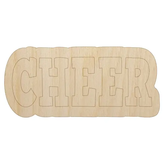 Cheer Cheerleading Fun Text Unfinished Wood Shape Piece Cutout for DIY Craft Projects {7}