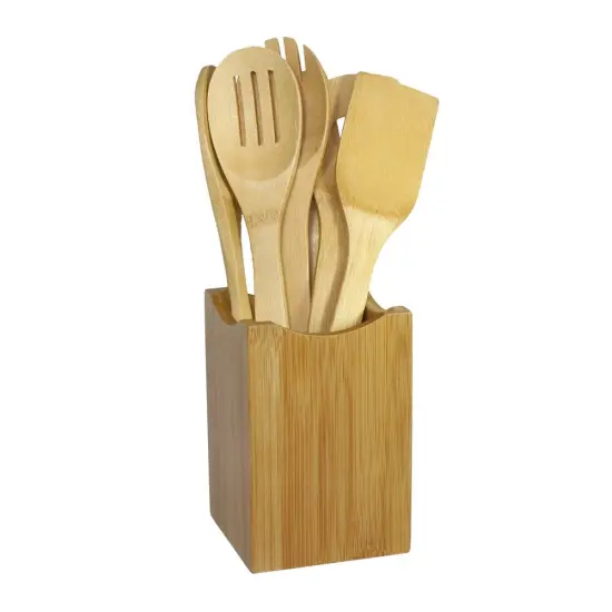 Oceanstar 7 Piece Bamboo Cooking Utensil Set Brown {1}