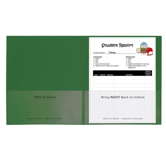 Classroom Connector School-To-Home Folders, Green, Box of 25 {1}