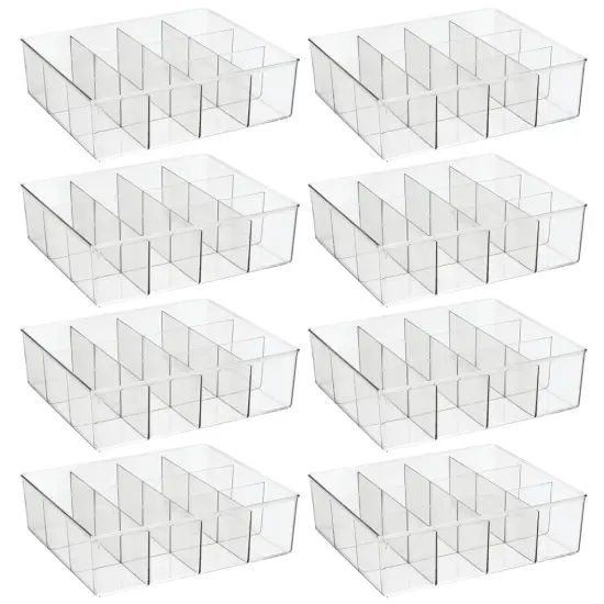 mDesign Plastic Divided Closet, Drawer Storage Bin, Multiple Sections {5}