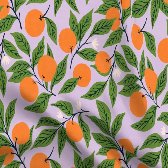 Various Fabrics by the Yard or Fat Quarter Boho Fruit Citrus Bohemian Orchard Rustic Lilac Purple Custom Printed Fabric by Spoonflower {5}