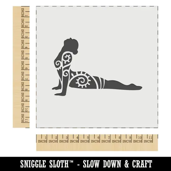 Yoga Pose Bhujanasana Cobra Pose Wall Cookie DIY Craft Reusable Stencil {1}