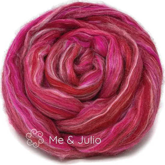 Silk Merino Blended Roving. Soft Combed Top Fiber for Spinning, Felting, & Fiber Arts. Me and Julio {1}