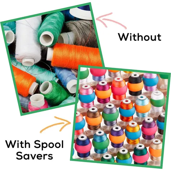 JumblCrafts Thread Spool Huggers, 100-Piece Bulk Thread Savers for Sewing Thread & Embroidery {4}