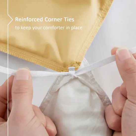 Nestl Double Brushed Microfiber Duvet Cover Set Camel Gold {5}