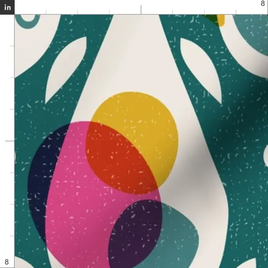 Various Fabrics by the Yard or Fat Quarter Modern Retro Abstract Mid Century Mod Bird Feather Dark Green Custom Printed Fabric by Spoonflower {4}