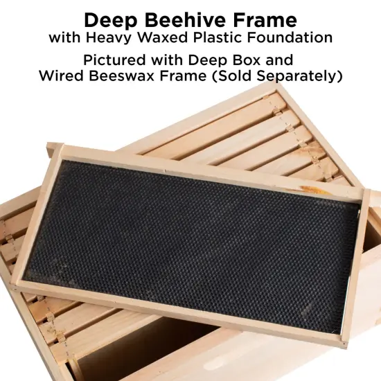 Stoney Acres Beekeeping Beehive Frame, Waxed Plastic Foundation, Deep Assembled, Honey Bee Hive, Amish Made {5}