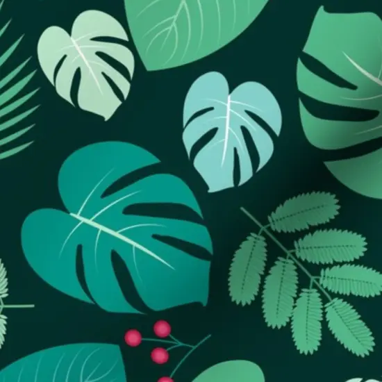 Various Fabrics by the Yard or Fat Quarter Green Leaves Floral Nature Garden Exotic Jungle Botanical Medium Scale Custom Printed Fabric by Spoonflower {7}