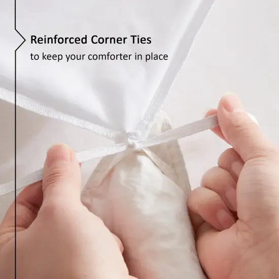 Nestl Double Brushed Microfiber Duvet Cover Set White {5}