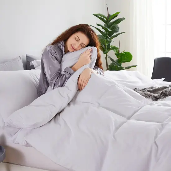 Nestl Double Brushed Microfiber Duvet Cover Set White {3}