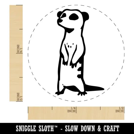 Curious Standing African Meerkat Self-Inking Rubber Stamp for Stamping Crafting Planners Pink {1}