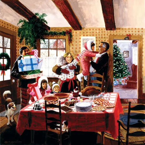 Sunsout Christmas Dinner Guests 500 pc Christmas Jigsaw Puzzle 38216 {1}
