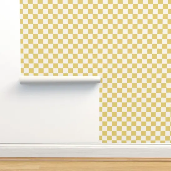 Pre-Pasted Wallpaper 2FT Wide Checker Squares Check Board Checkered Custom Pre-pasted Wallpaper by Spoonflower {2}