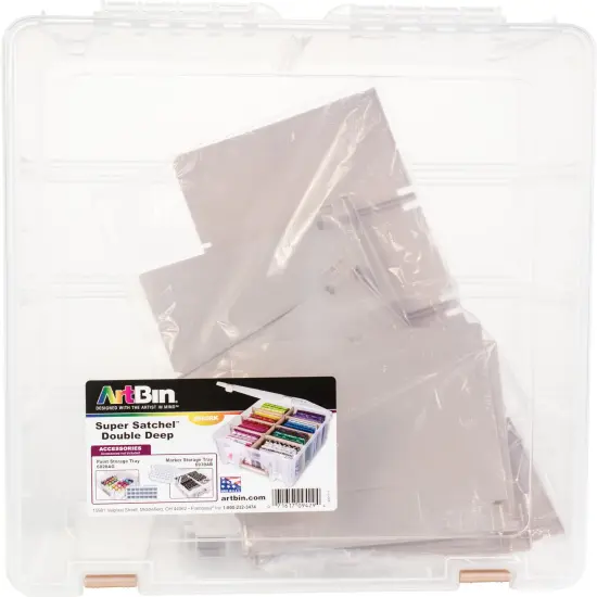 Artbin Super Satchel Double Deep W/Removable Dividers-Rose Gold Handle, Latch & Dividers {1}