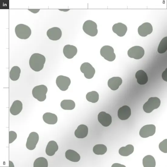 Various Fabrics by the Yard or Fat Quarter Minimal Green Dots Polka Scattered Custom Printed Fabric by Spoonflower {4}