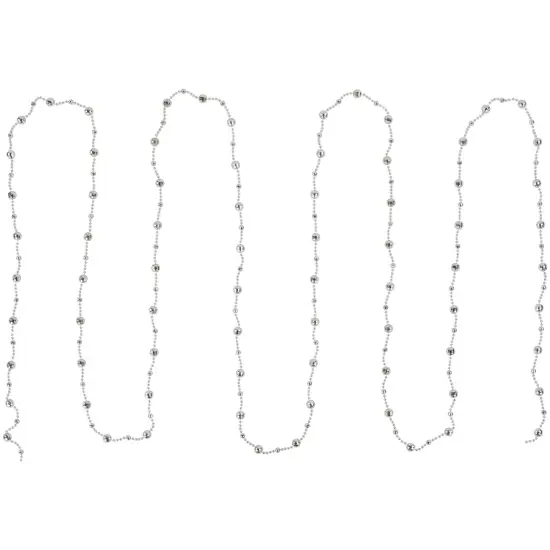 Northlight Shiny Mirrored Disco Ball Beaded Christmas Garland - 15' x .5" - Silver - Unlit {1}