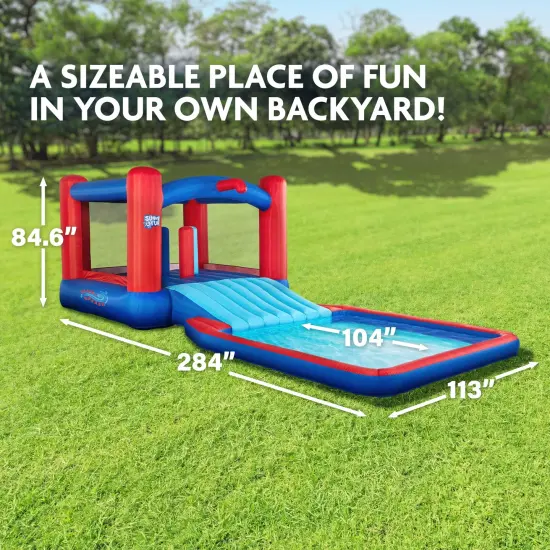 Sunny & Fun Inflatable Kids Backyard Water Slide Park & Bounce House {2}
