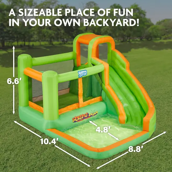 Sunny & Fun Small Inflatable Kids Backyard Water Slide Park Green {2}