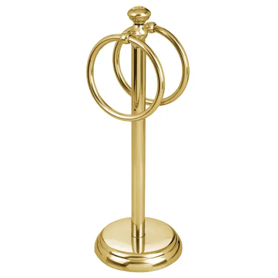 mDesign Steel Bathroom Towel Rack Holder Stand with 2 Hanging Rings {5}