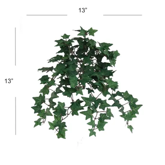 13" Mini Green English Ivy Bush - 176 Lifelike Silk Leaves, Perfect for Home, Office & Garden Décor - Year-Round Accent, Floral Home by Artificial Flowers {2}