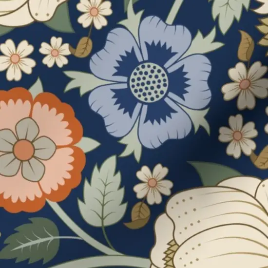 Various Fabrics by the Yard or Fat Quarter Victorian Botanical Flowers Railroaded Art Nouveau Custom Printed Fabric by Spoonflower {7}