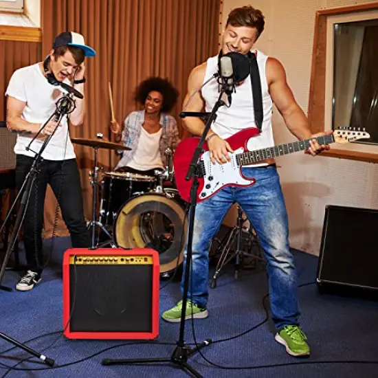 LyxPro Electric Guitar Amp, 60 Watt Portable Amplifier Red {6}